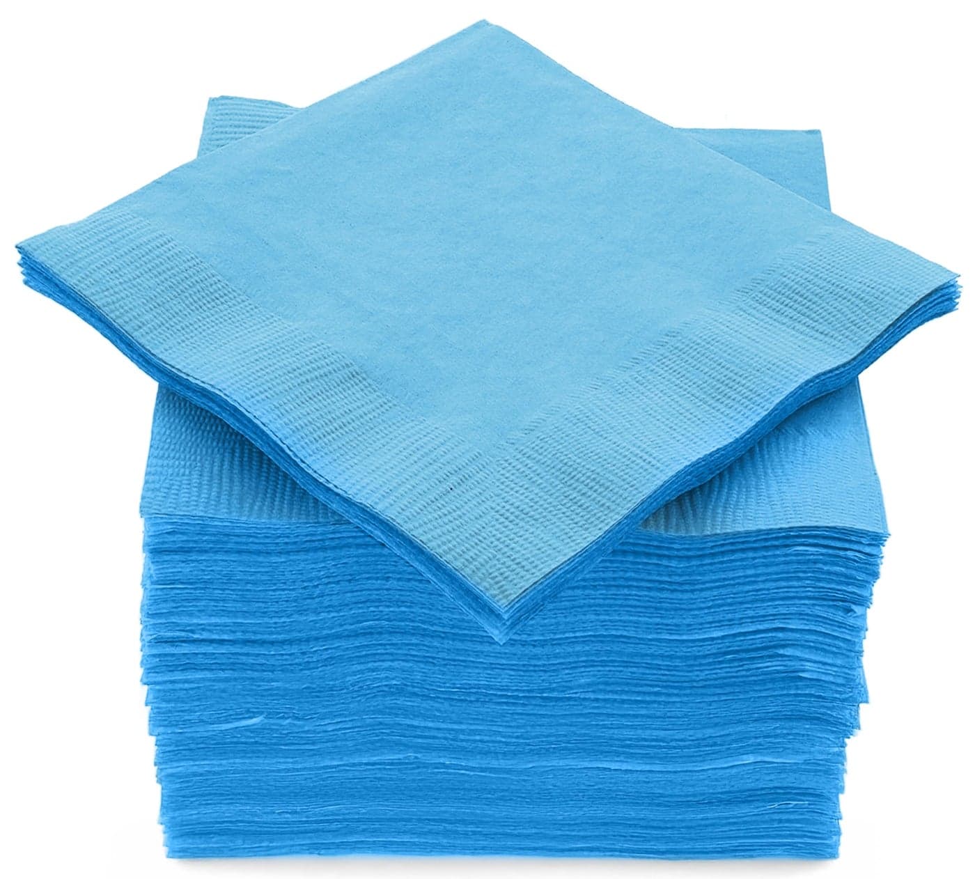 Amcrate Big Party Pack 100 Count Caribbean Blue Beverage Napkins Ideal for Wedding Party Birthday Dinner Lunch Cocktails 4 x 4