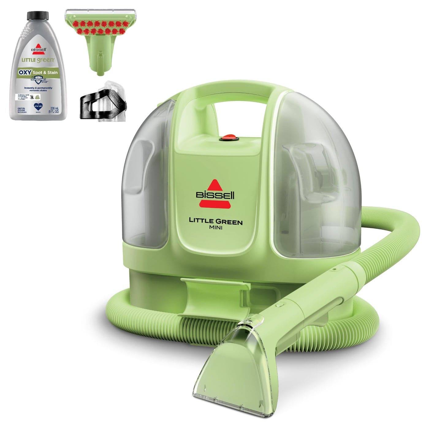 BISSELL Little Green Mini Portable Carpet and Upholstery Deep Cleaner CarAuto Detailer with HydroRinse SelfCleaning Tool and 4 Tough Stain Tool Tea Green 4075