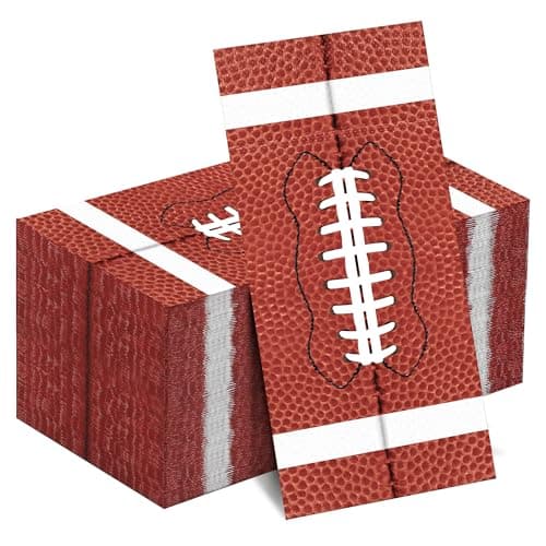 Kochorie 100 Pieces Football Napkins Disposable Football Party Napkins 78 x 43 Inches Football Paper Cocktail Napkins Football Birthday Supplies Decorations for Football Party Game Day