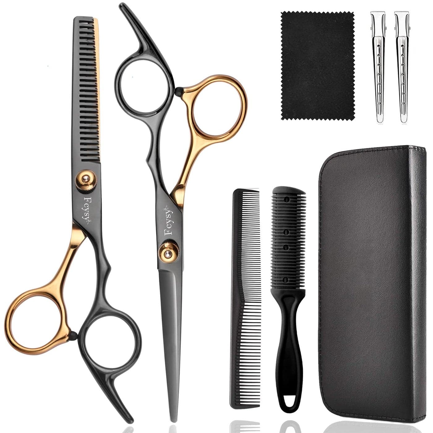 Hair Cutting Scissors Kit Fcysy Professional Barber Shears Set with Hair Scissors Thinning Shears Tijeras para Cortar Cabello Haircutting Sheers Hair Cut Blending Salon Scissor for Men Women Pet