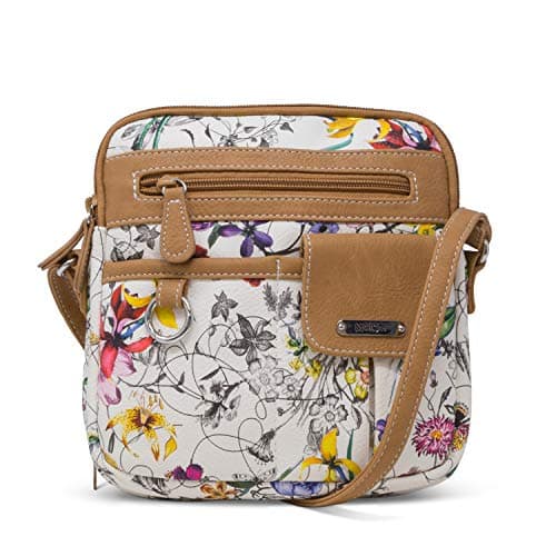 MultiSac North South Mini Zip Around Crossbody Bag, Vienna Floral/Hazelnut