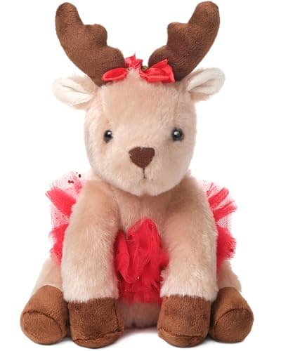 Bearington Darling Dancer Ballerina Reindeer Stuffed Animal 7 Inch Stuffed Reindeer Christmas Doll Ideal Christmas Plush Toy Gift for Toddlers Kids Teens for Ages 314