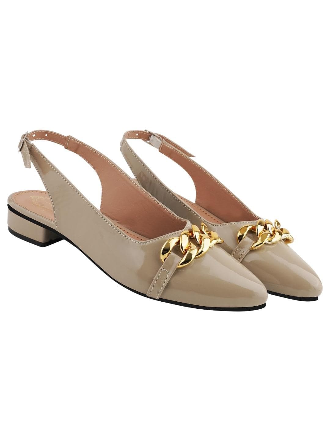 Shoetopia Women's Slip-On Ballet Flats Beige (5 UK)