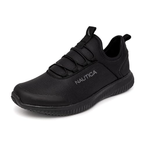 Nautica Slip On Black Non Slip Work Shoes, Safety Water Resistant Chef Kitchen Trabajo Zapatos Restaurant or Food Service Sneakers - Comfortable and Lightweight for Men and Women-Orwell-Black-8