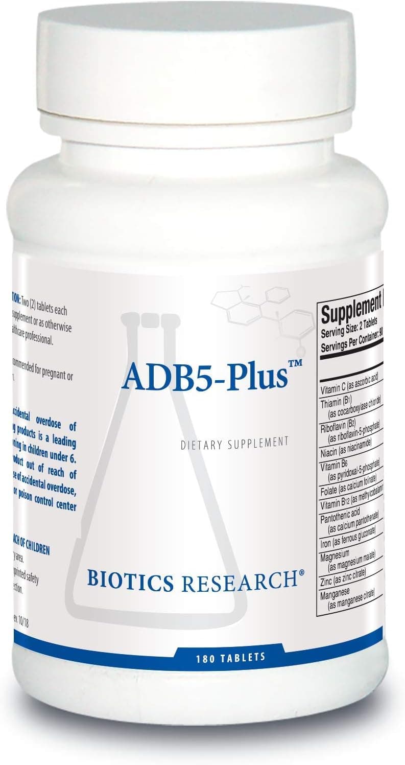 Biotics Research ADB5Plus Support Healthy Adrenal Gland Function Support Cortisol Levels Positive Response to Stress Healthy Energy Levels 180 Tablets