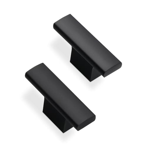 BUKOBYHE 6 Pack Kitchen Cabinet Knobs Matte Black Cabinet Knobs Black Drawer Knobs Solid Kitchen Hardware
