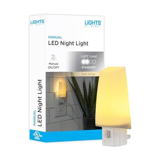 Lights by Night LED Night Light, Plug-in Manual On/Off Warm White, Sunrise Sunset Ideal Nightlight for Bedroom, Bathroom, Nursery, Hallway, Kitchen, 44941