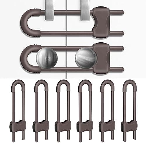 Cabinet Locks for Babies Baby Proofing Cabinets 6 Pack UShaped Child Locks for Cabinets Child Proof Cabinet LatchesChild Safety Cabinet Locks with Adjustable by SPISPIBrown