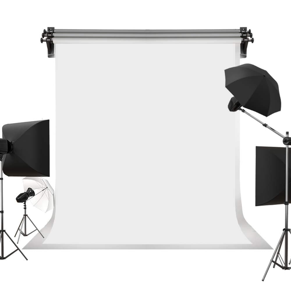 Kate 8ft10ft Solid White Backdrop Portrait Photography Background for Photography Studio Children and Headshots Backdrop for Photoshoot Background Screen Video Recording Parties Curtain