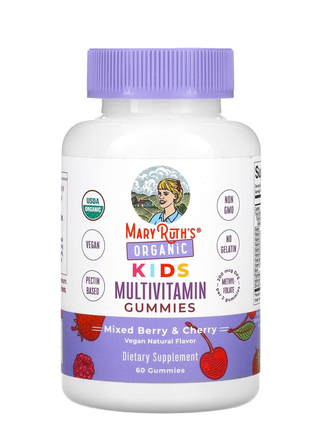 Organic Kids Multivitamin Gummies, Mixed Berry & Cherry, 60 Gummies