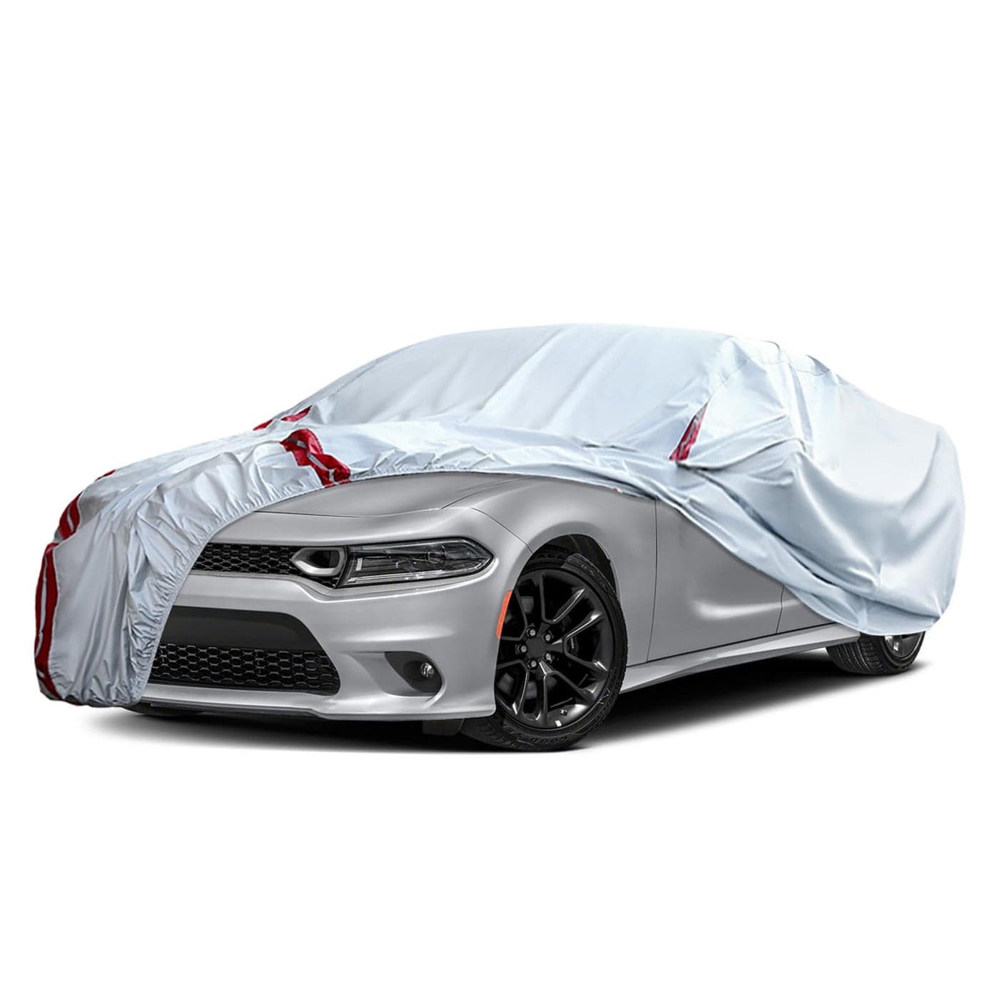 Waterproof Car Covers Replace for 20062025 Dodge ChargerChrysler 300 300C 6 Layers All Weather Car Cover with Zipper Door 18 Ponit Windproof Bands for Snow Rain Dust Hail Protection