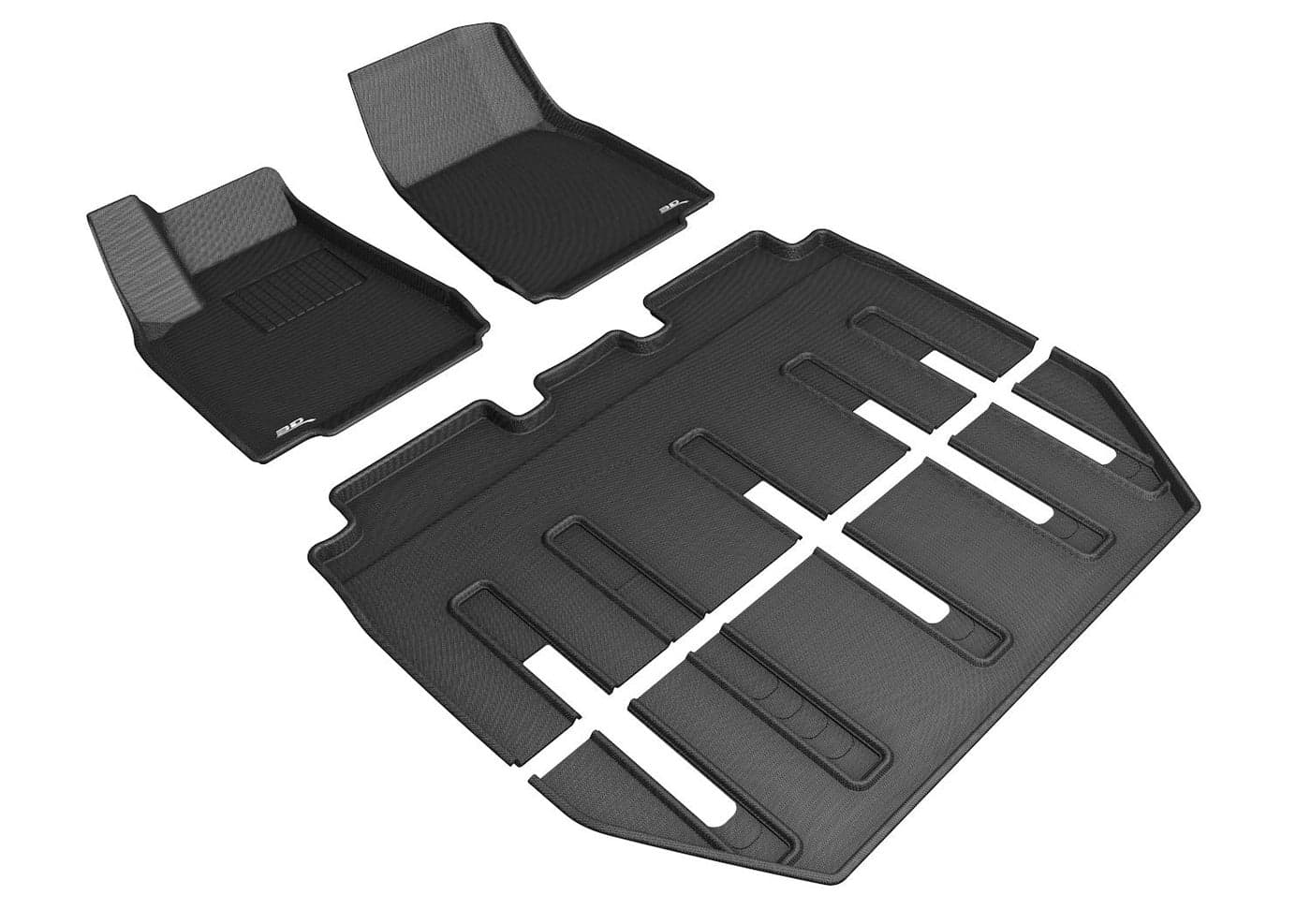 3D MAXpider Custom Fit Kagu Floor Mat Black Compatible with Tesla Model X Folding 7Seat 20172021 R1 R2 R3