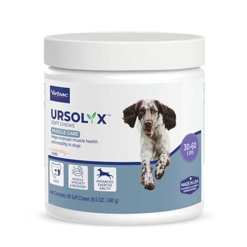 Virbac URSOLYX Soft Chews for Dogs Muscle Health Support for Senior Active or Recovering Dogs Medium 3060lbs 60 Count 2 Month Supply
