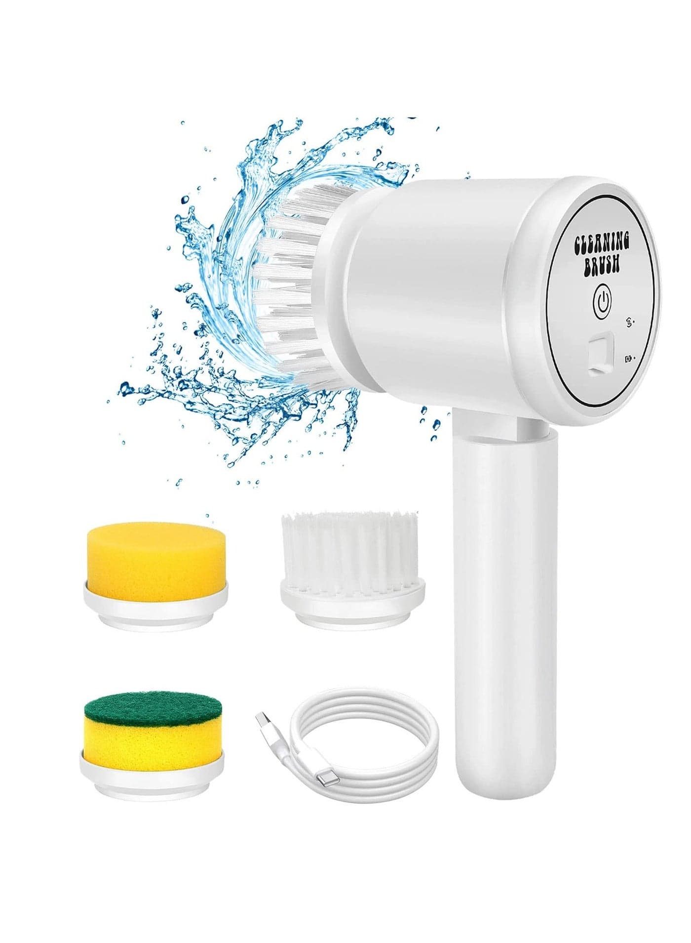 Electric Spin Scrubber, Electric Cleaning Brush for Bathroom Rechargeable Scrubber with 3 Replaceable Cleaning Brush Heads for Tub Floor Tile Window Kitchen