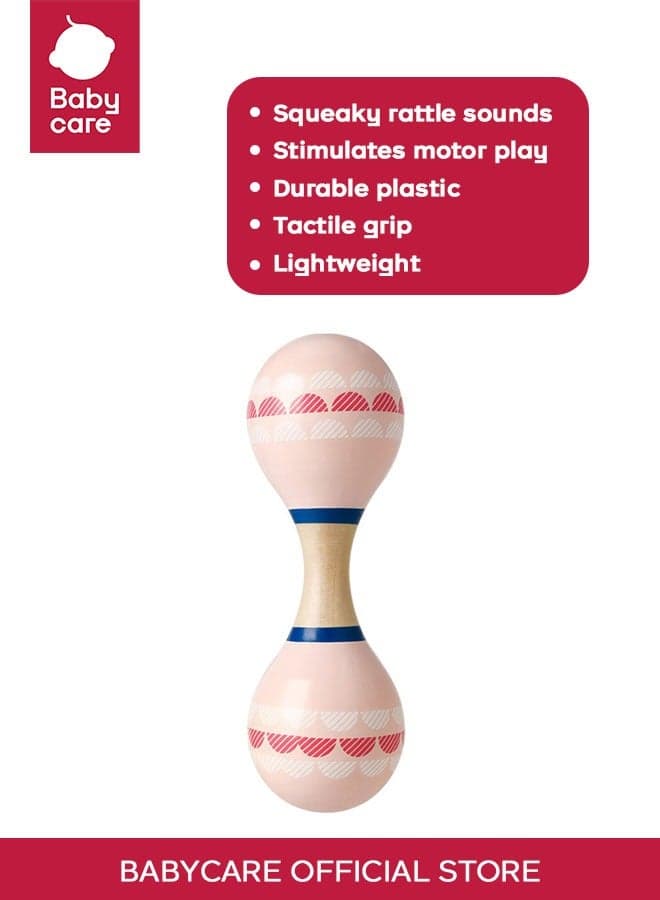 Babycare - Pink Baby Rattle Toy – Lightweight, and Easy-to-Grip for Infant Sensory and Motor Development