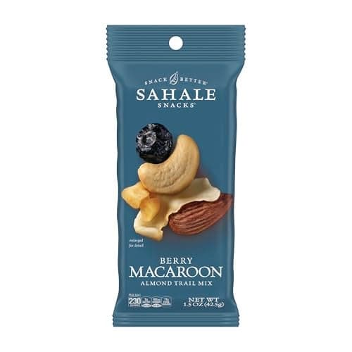 Sahale Snacks Berry Macaroon Almond Trail Mix 15 oz Grab Go Bag 18 Pack DryRoasted Deluxe Mixed Nuts Coconut Blueberries Apples NonGMO Kosher Trail Mix Certified GlutenFree Snacks