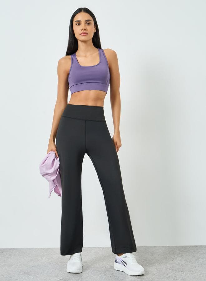 Black Loose Fit Yoga Straight Pants