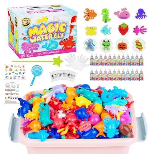 Magic Water Toy Elf Kit Water Fairy Water Gel Kit with 12 Magic Gels 12 Shape Molds Fun Summer Toys Gifts Kids Birthday Party Favors DIY STEM Aqua Kits Boys Girls Toys for Age 312 Colors