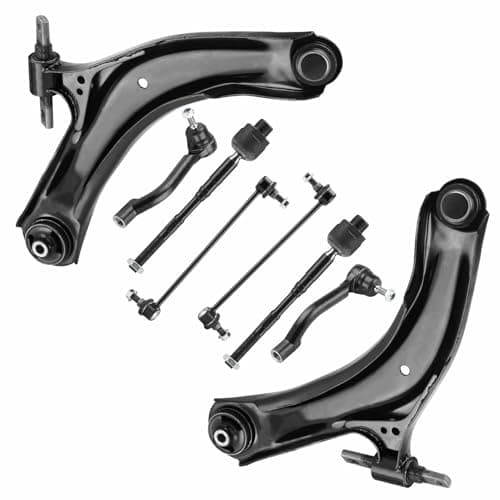 8pc Front Lower Control Arms Assembly Suspension Kit Fit for 2008-2013 Nissan Rogue 2014-2015 Rogue Select with Sway Bars Inner Outer Tie Rods End