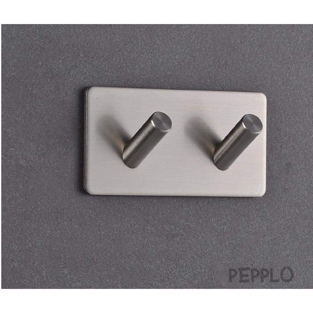 pepplo Adhesive Wall Hooks Heavy Duty Utility Towel Hanger with Stainless Steel Stick 1 Packs
