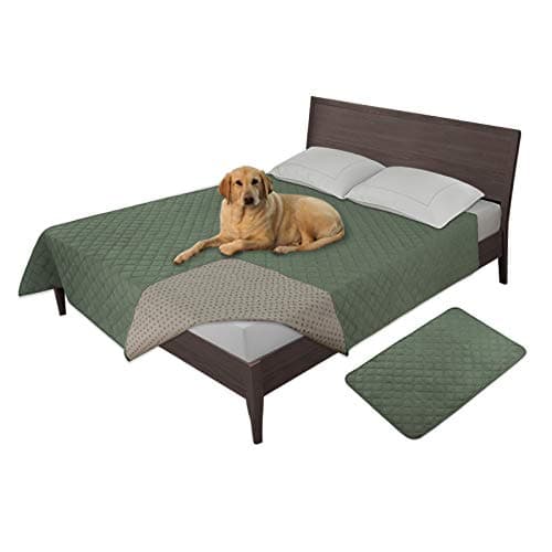 Easy-Going 100% Waterproof Dog Bed Cover, Non-Slip Pet Blanket for Furniture, Washable Couch Cover, Repleasement Sofa Cover (68x82 in,Greyish Green)