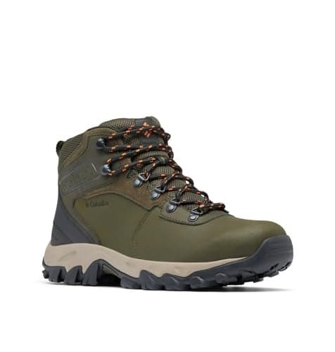 Columbia Mens Newton Ridge Plus II Waterproof Hiking Boot, Deep Olive/Desert Sun, 13