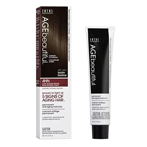 AGE beautiful Permanent Hair Color Dye Liqui Creme 100 Gray Coverage AntiAging Haircolor Biotin for Thicker Fuller Hair Professional Salon Coloring 4NN Dark Intense Brown