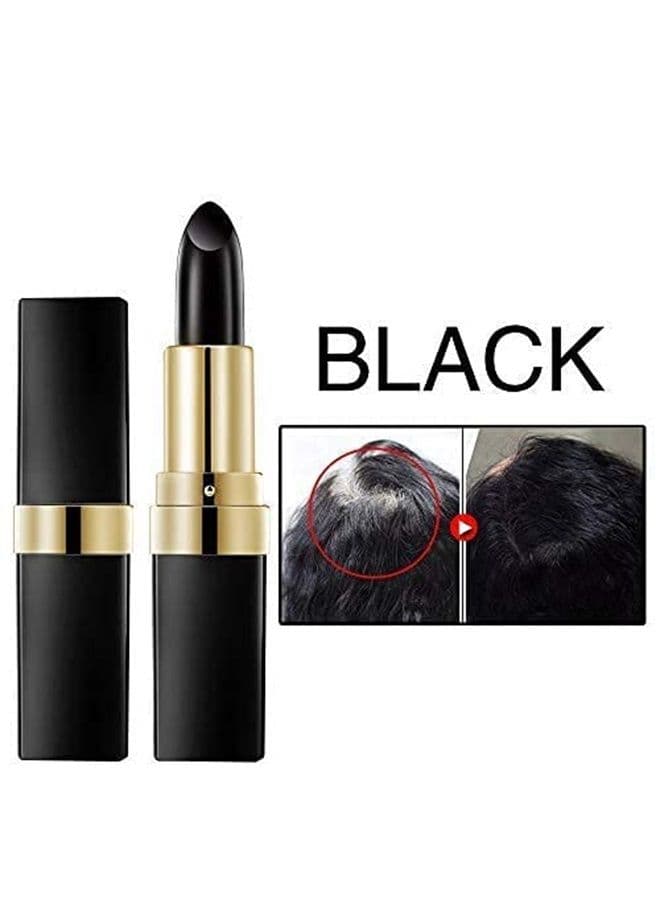 Hair Color Pencil for Roots One-Time Hair dye Instant Gray Root Coverage Hair Color Modify Cream Stick Temporary Cover Up White Hair Colour Dye 3.8g (2 black)