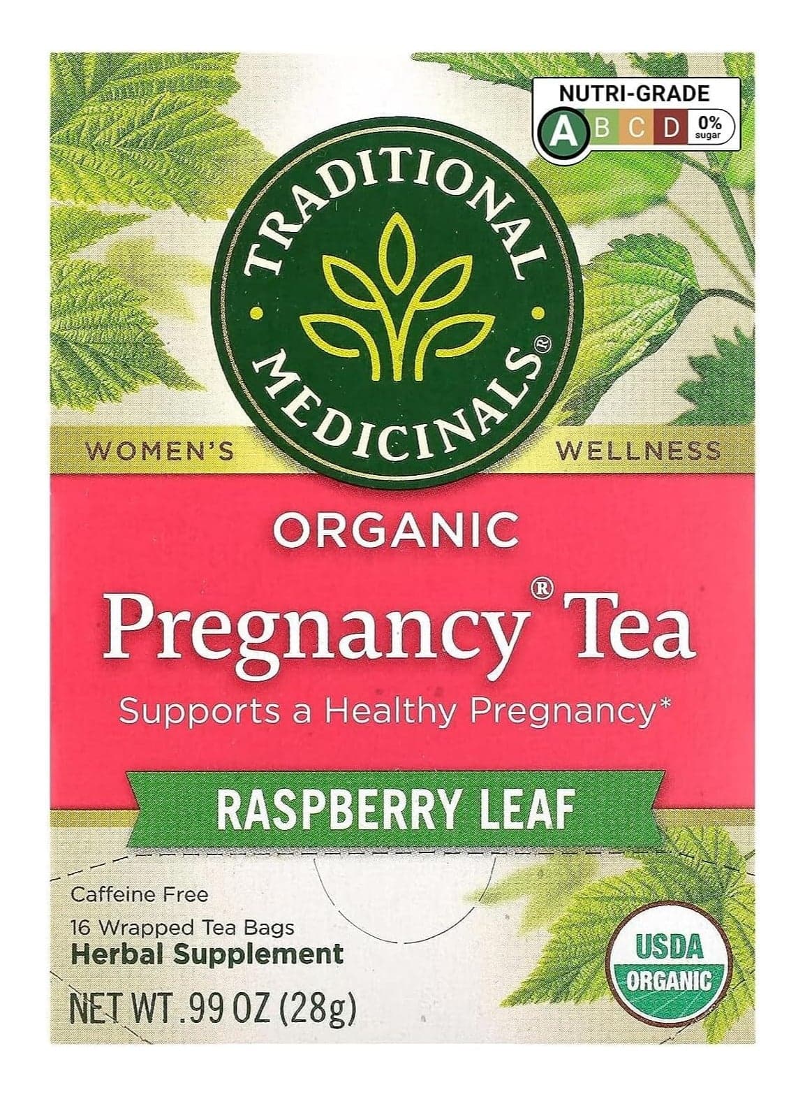 Caffeine Free Herbal Supplement for Pregnancy 16 Herbal Tea Bags