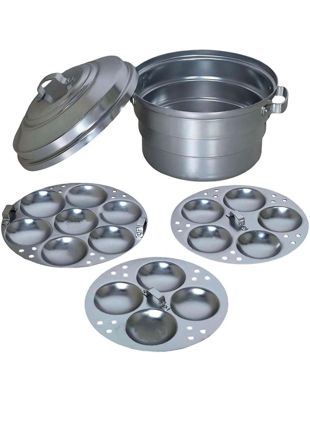 subaa Aluminum idly Steamer/Cooker/Maker/satti, Gas Base 14 Idli Pot, Export Quality