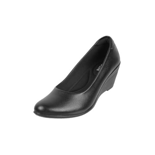 Mochi Women Black Wedge Heel Pump/Formal Shoes UK/5 EU/38 (31-335)
