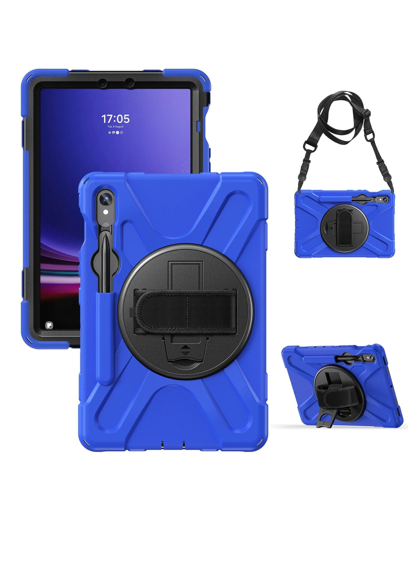 Compatible with Samsung Tab S2 8 2015 T710/T715/T713 Shockproof case with 360 degree rotatable stand hand strap