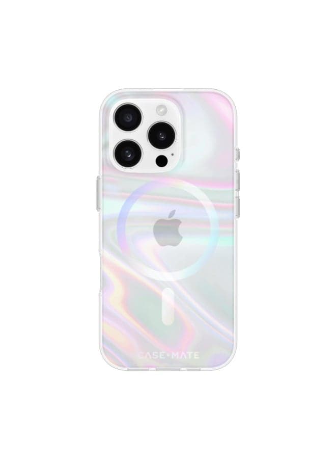 Soap Bubble Case w/ Magsafe For Apple iPhone 16 Pro 6.3-inch 2024| 12-Ft Drop Protection w/ Anti-Scratch Anti Yellowing Coating, Raised Edges, Fashion Case, Wireless Charging - Iridiscent