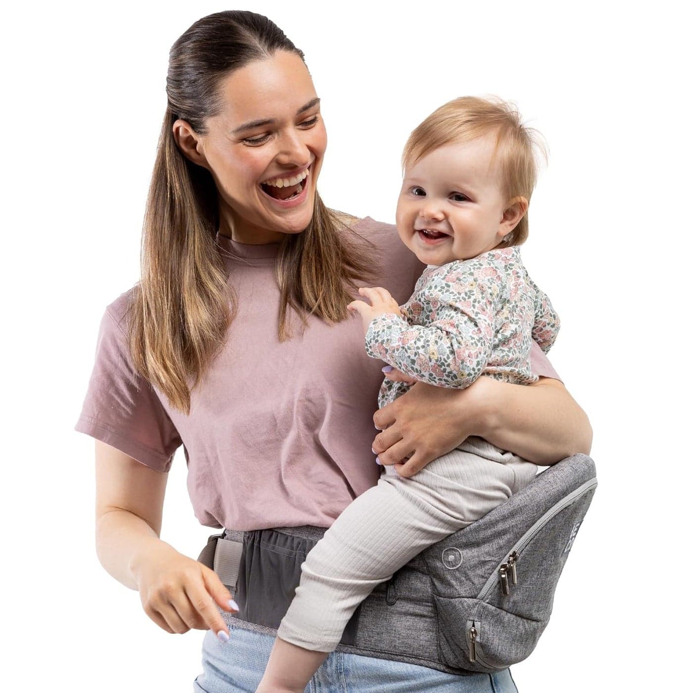 Beco Baby Hip Seat Carrier Foldable SpaceSaving Design Ergonomic Carrier with Adjustable waistband and storage pockets for Newborn to Toddler 036 months Grey
