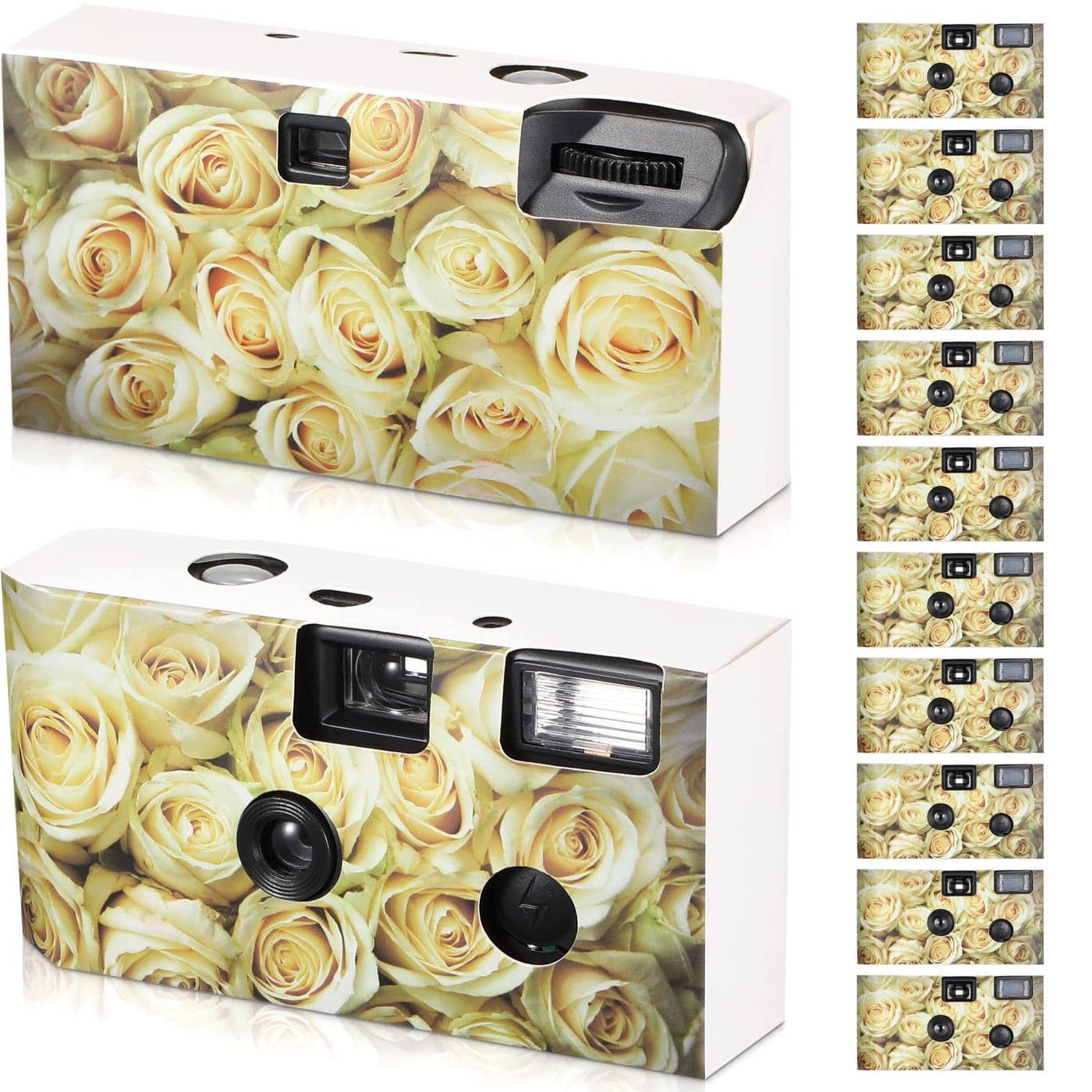 12 Pack Disposable Camera Bulk for Wedding 34 mm Single Use Film Camera with Flash for Wedding Baby Shower Anniversary Gathering Travel Camp Party SupplyYellow Rose