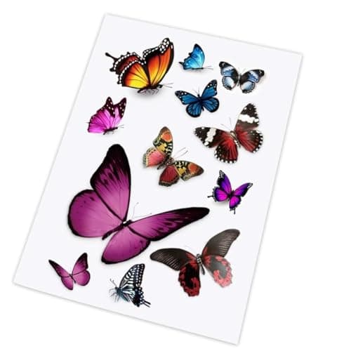 Butterfly Vinyl Car Stickers Butterflies Insect Scratch Cover Waterproof Bumper Decals for Automotive Motorcycle Helmet Luggage Window Wall Home Decor Easter Type D