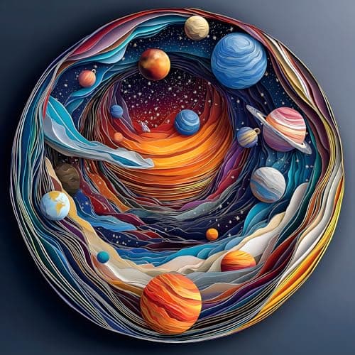 500 Piece Puzzles for Adults Clearance Mysterious 3D Stereoscopic Cosmic Planets Puzzle for Impossible Challenge Art Jigsaw Puzzles for Gifts Party Games Family Fun 20 20 Inch DustFree Puzzle