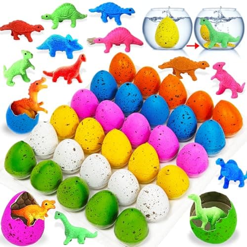 30 Pack Easter Basket Stuffers for Kids Dinosaur Egg Hatching for Toddler Girls Boys Classroom Exchange School Prizes Funny Dino Toys Easter Egg Hunt Party Favor Pinata Filler