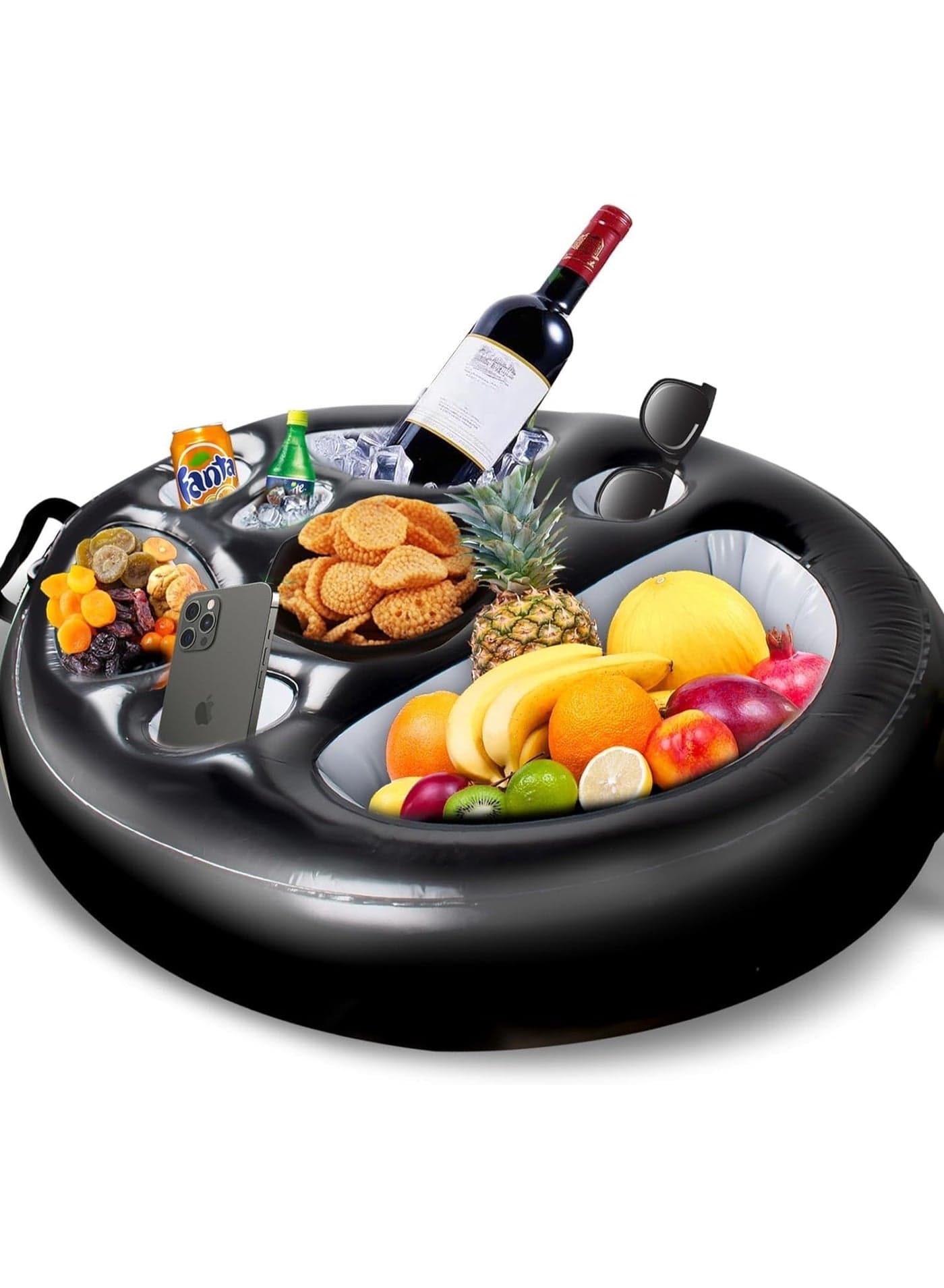 Floating Drink Holder, Hot Tub Accessories, Floating Drink Holder for Hot Tub, Inflatable Pool Drink Holder Floats with 8 Holes, Swimming Pool Accessories for Adults