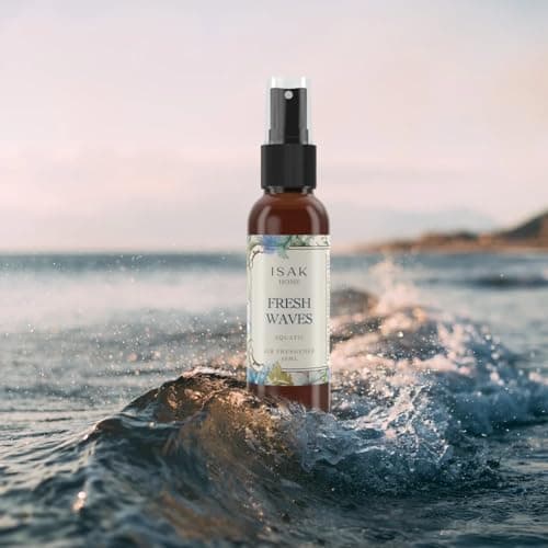 ISAK Fresh Waves Air Freshener Room Spray for Home Spray for Good Smell with Fresh Aquatic notes of Seaside, Enhance Mood, Scented Air Freshener used on Curtains, Cushions, Fabric Wall - 50 ml