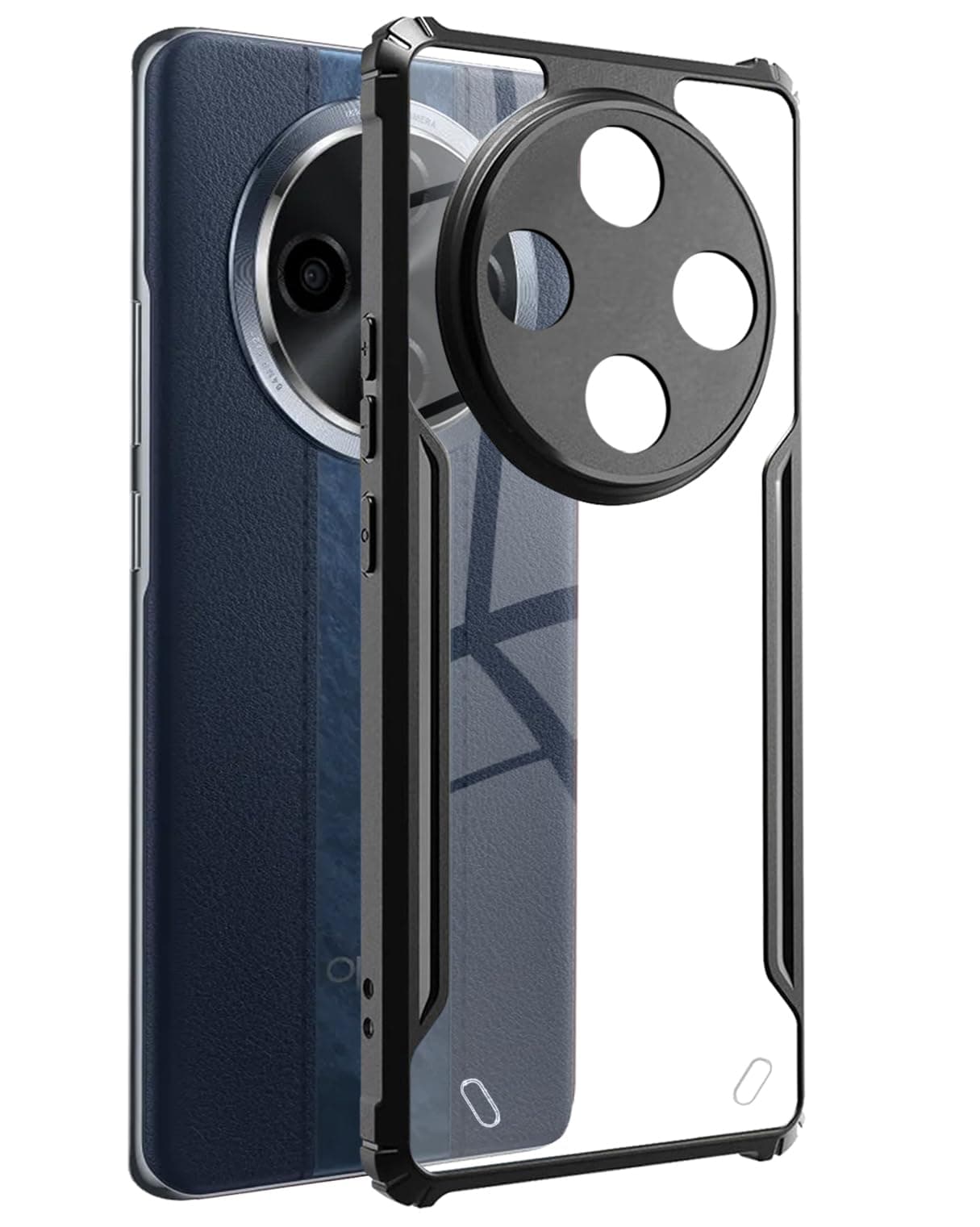 SPAZY CASE® Oppo F27 Pro Plus 5G Back Cover | Transparent Crystal Clear Hard PC Back Case with TPU Bumper, Drop Protection Case Cover for Oppo F27 Pro Plus 5G