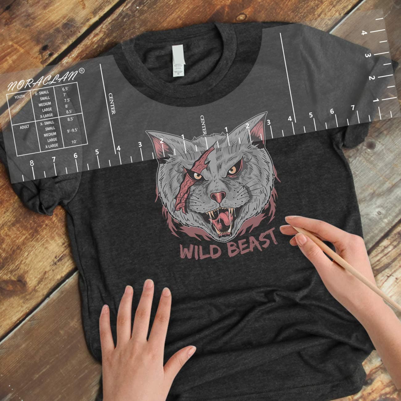TShirt Rulers Guide Shirt Alignment Tool for Applying Vinyl and Sublimation Designs On Shirts with Size Chart Builtin HTV Alignment Tool