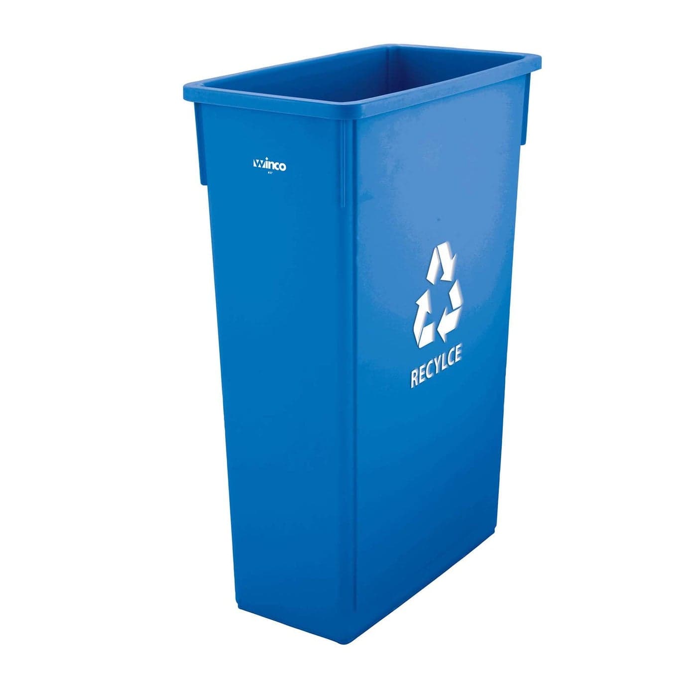 Winco Slim Commercial Trash CanWaste Container 23 Gallon Recycle Blue