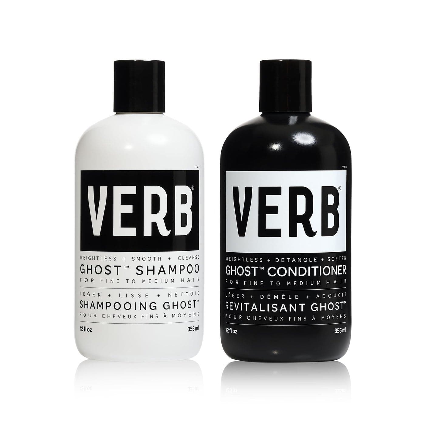 VERB Ghost Shampoo Conditioner Duo Set 12 fl oz Infused with Moringa Oil Cleanses Moisturizes Fine and Weighed Down Hair Vegan No Parabens or Harmful Sulfates