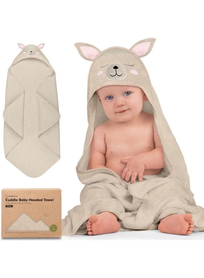 KeaBabies Baby Hooded Towel - Viscose Derived from Bamboo Baby Towel, Toddler Bath Towel, Infant Towels, Large Hooded Towel, Soft Baby Towels with Hood for Girls, Babies, Newborn Boys (Alpaca)