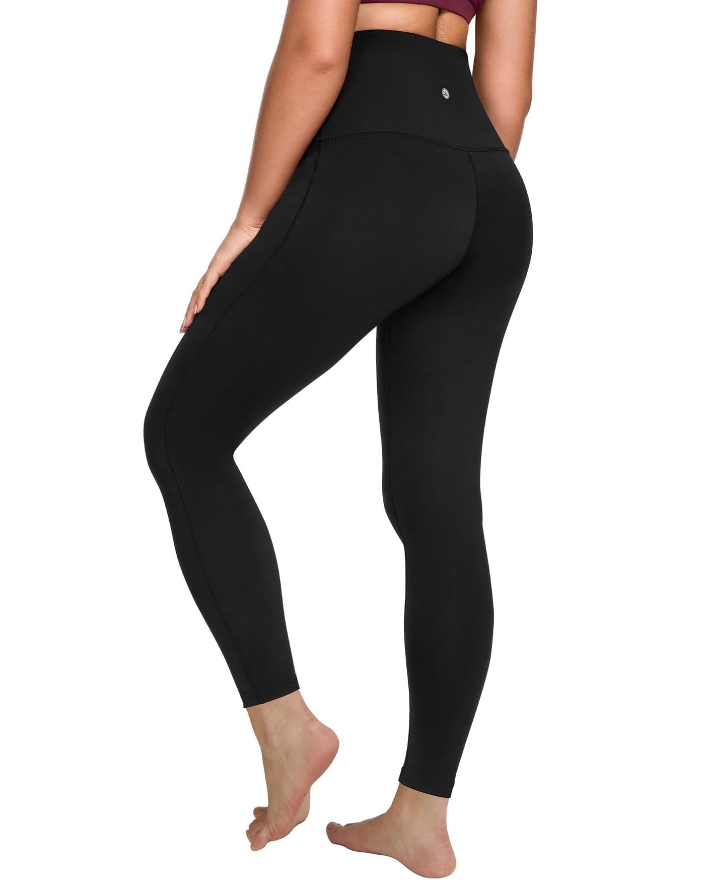 QUEENIEKE Ultra High Waisted Leggings for Women 27" - Compression Tummy Control Yoga Pants Gym Active Tight (Black, Large)
