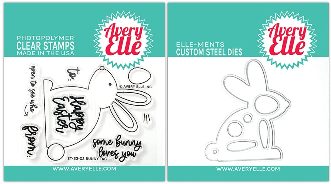 Avery Elle - Bunny Tag - Easter - Stamps and Dies - 2 item bundle