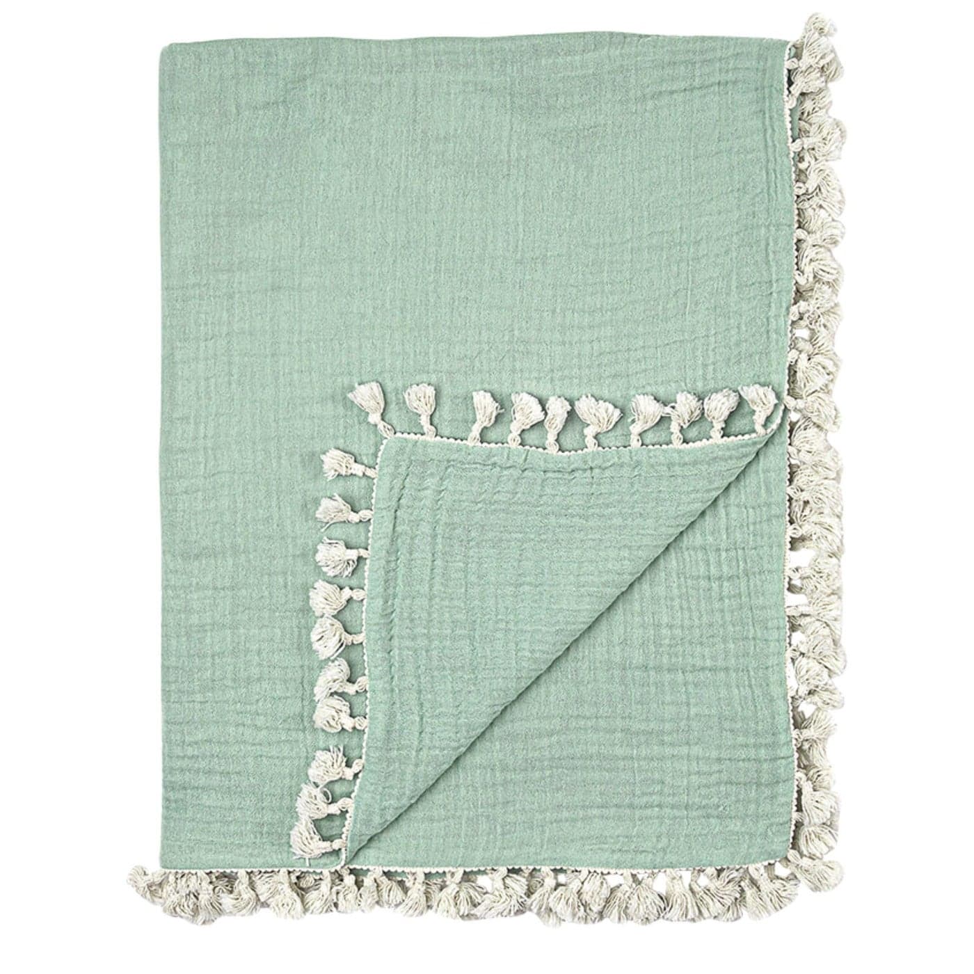 Crane Baby Muslin Swaddle Blanket Soft Cotton Lightweight Nursery and Stroller Blanket for Baby Boys Girls Evergreen 30 x 40