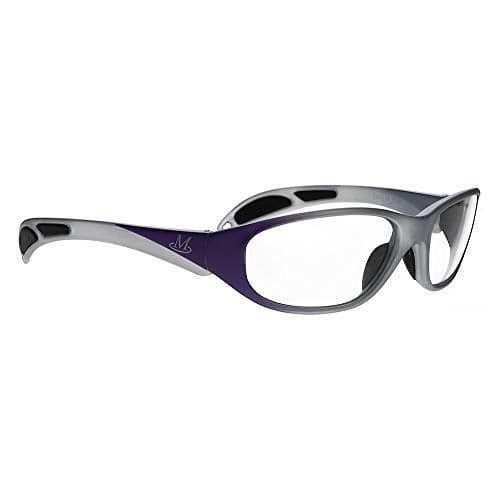 ATTENUTECH Lead Glasses, X-Ray Radiation Eye Protection, Lightweight Wrap-Around Nylon Frame with Soft Grip Temple Bars for Secure Fit (Silver Purple Fade)