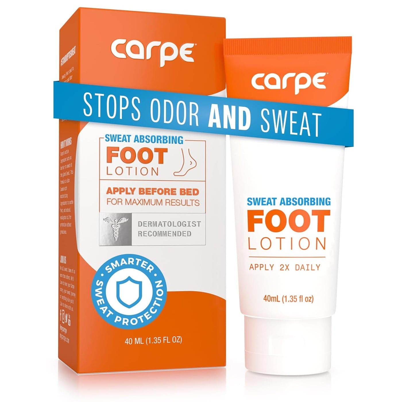 Carpe Sweat Absorbing Foot Lotion A dermatologistrecommended solution to stop sweaty smelly feet Helps prevent blisters Great for hyperhidrosis